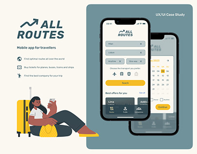 All Routes (Travel mobile app, UX/UI Case study)