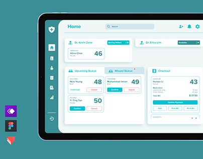 Home Dashboard for GP Clinic Management App
