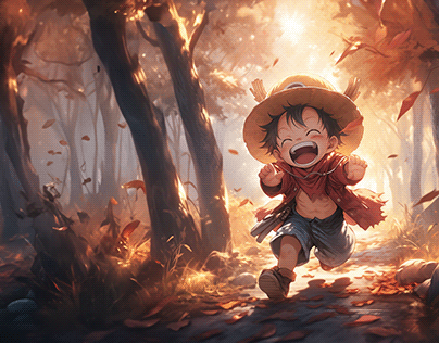 Monkey D. Luffy Autumn Wallpaper with Psd + AI