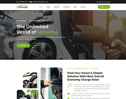 Electric Car Charge Website Landing Page Design