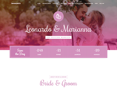TwoHearts - Wedding Bootstrap 4 Responsive Landing Page