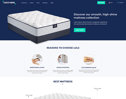 Mattress, pillow website design