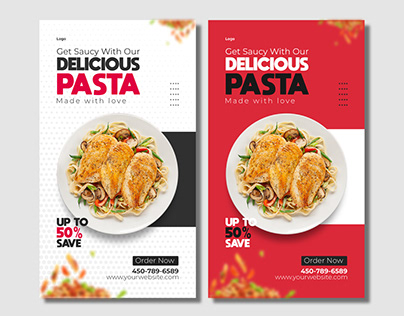 Facebook and Instagram Food story design