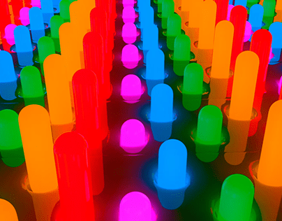 Moving neon pills