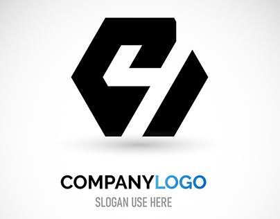 Modern Minimalist Geometric GI letter logo
