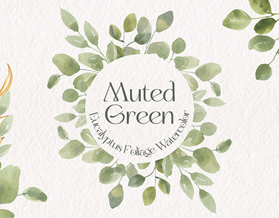 FREE Muted Green Eucalyptus Foliage Watercolor