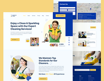 Cleaning service landing page UI design