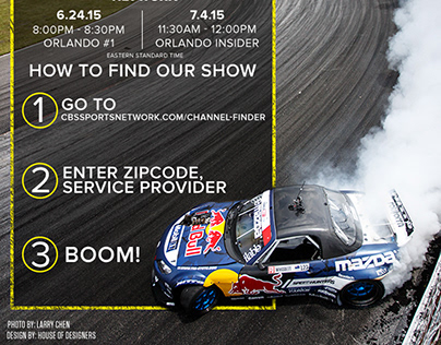 Formula Drift "How to Find Show" For CBS