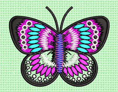 Purple Butterfly Embroidery logo.