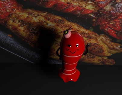 3D food character (lobster)