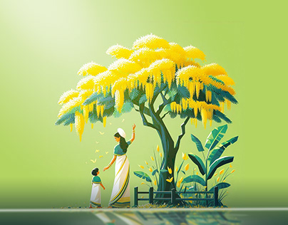Kerala ambience illustration