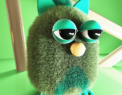 Furby modelado en cinema 4d