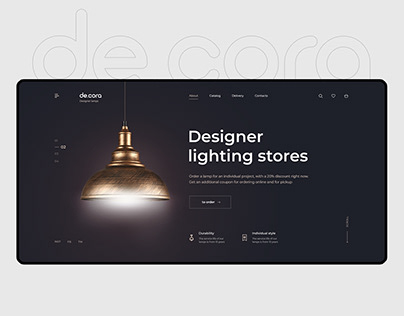 Designer Lighting stores | Website concept