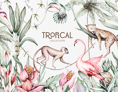 New tropical watercolor collection♥
