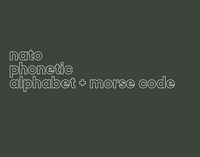 NATO Phonetic Alphabet + Morse Code