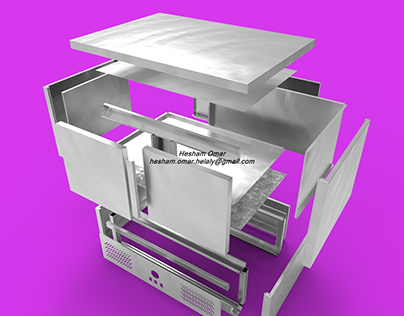 Under-counter fridge using SolidWorks