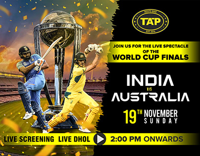 INDIA VS AUSTRALIA CRICKET MATCH ARTWORK | TAP RESTOBAR