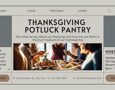 Thanksgiving Potluck Donation Promotion Twitter