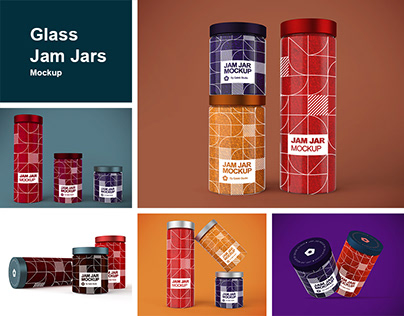 Glass Jam Jars Mockup