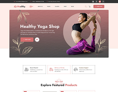 Yoga Shop - Website PSD Landing Page