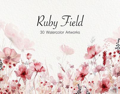 Wildflower Clipart - Ruby Field Collection