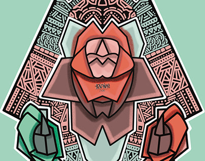 Revamped Geometric Rose Art