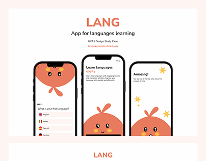 Languages Learning App Lang/UX UI Design/ Mobile App