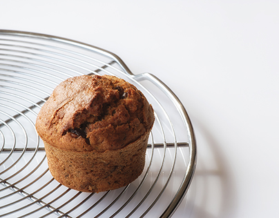 Food photography: homemade banana muffin