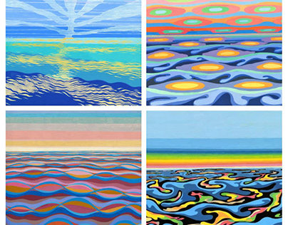 SEA AND SKY Series Original Gouache Paintings