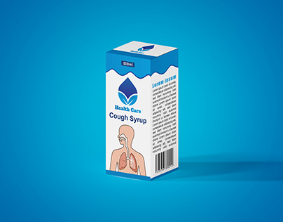 Cough Syrup Packaging Design With Mockup