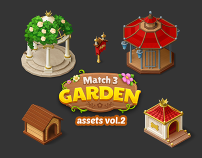 Match 3 Garden game assets v.2