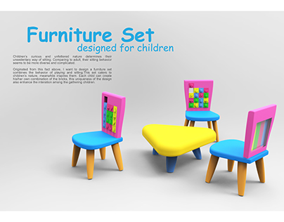 Furniture set designed for children