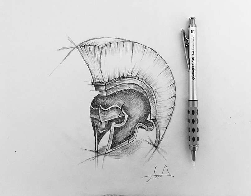 Gladiator Helmet Drawing.