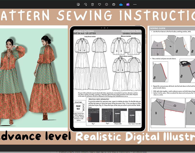Advance sewing guide and booklet