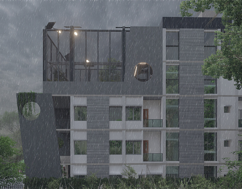 Photorealistic architectural render