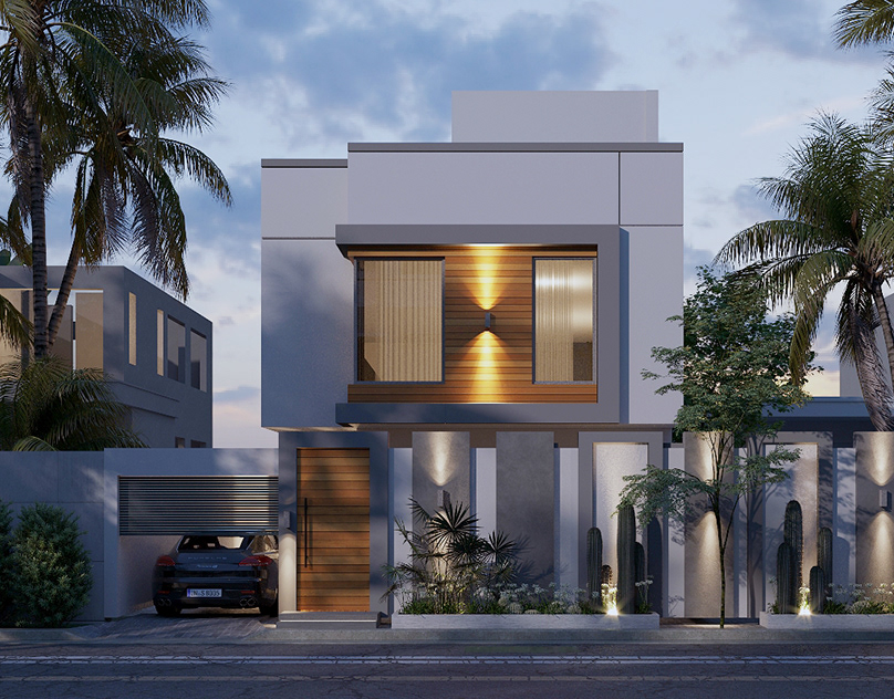 exterior-facade-elevation design and 3d 