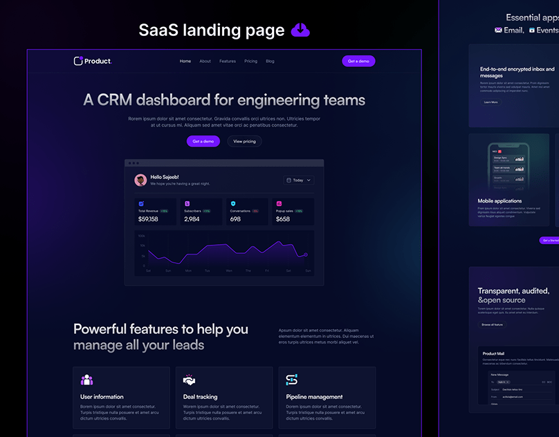 Landing Page design and development
