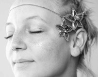 Three Lotus Flowers - Silver Filigree head-jewelry