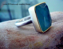 18ct Gold & Sterling Silver Chalcedony Ring