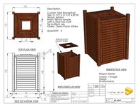 Wooden Trash Receptacle- commercial out door project