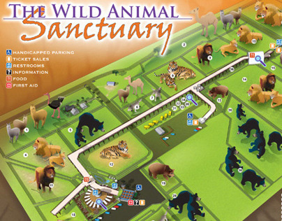 Animal Sanctuary Illustrated Maps | Behance
