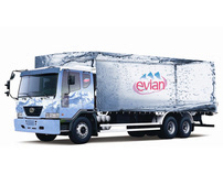 Evian Water Truck Branding