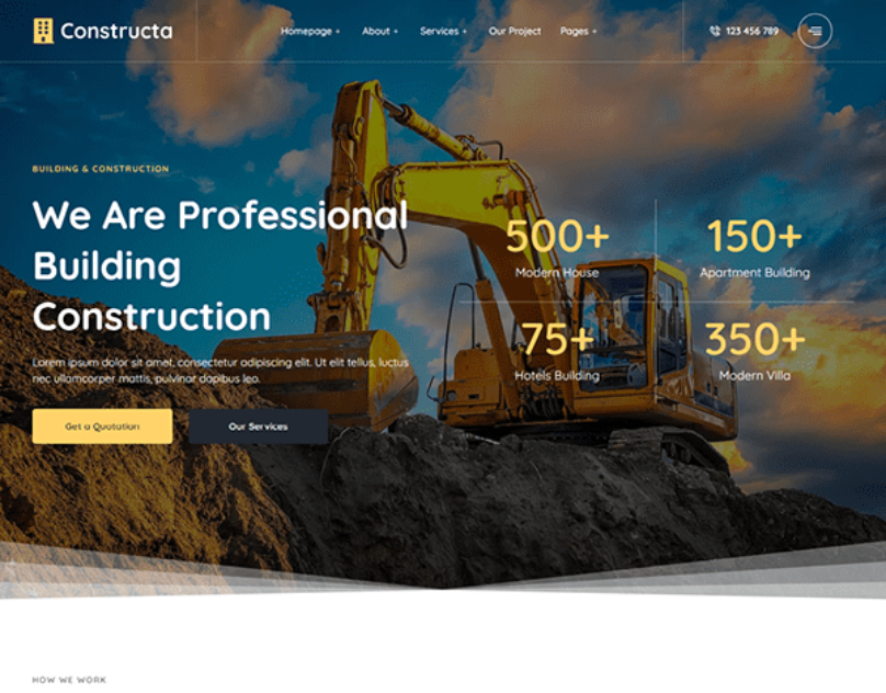 Professional Building Constructions website Design