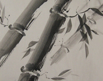 Sumi-E Painting, Black Ink on Paper, 2007