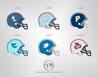 social medai icons (football helmets)