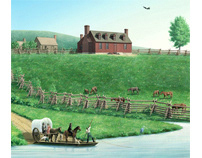 Historical interpretive painting: Geo Washington's Farm