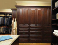 Stained Wood Wardrobe Cabinets
