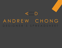 Andrew Chong Designer's Spreadsheet