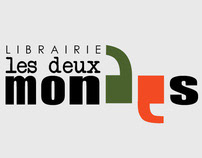 Logotype for a library, "Les deux mondes"