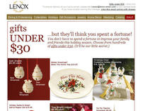 Lenox.com gifts under $30 holiday email